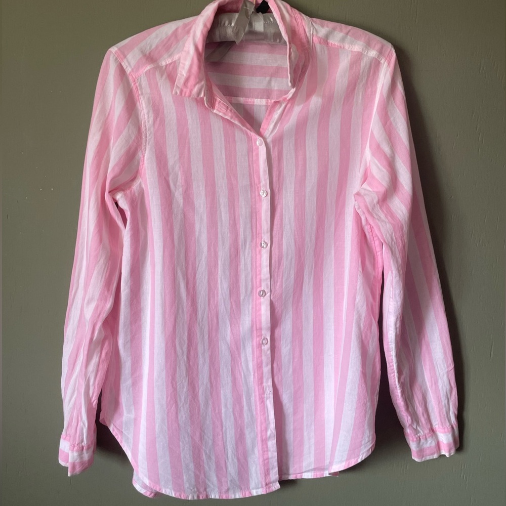 H&M Divided Pink and White Striped Shirt